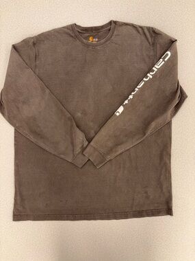 Carhartt Men's Long Sleeve Crewneck Shirt - Brown size 2XL